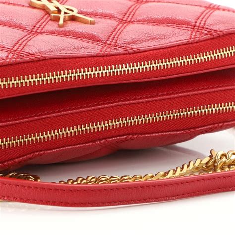 Saint Laurent Becky Double Zip Quilted Leather Crossbody 